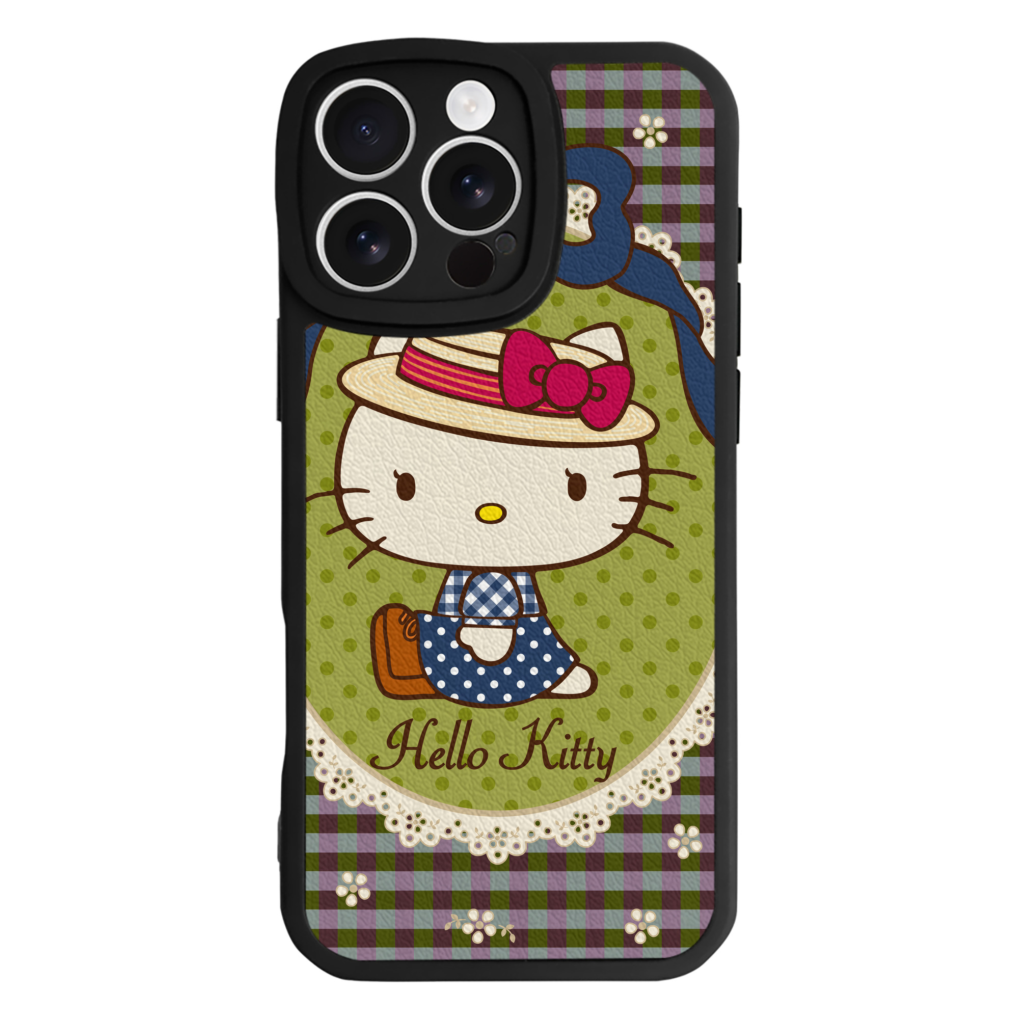 （画像用） Hello Kitty ハローキティ 【iPhone 16シリーズ対応】シリコンスマホケース（レザー調） 材質：シリコン